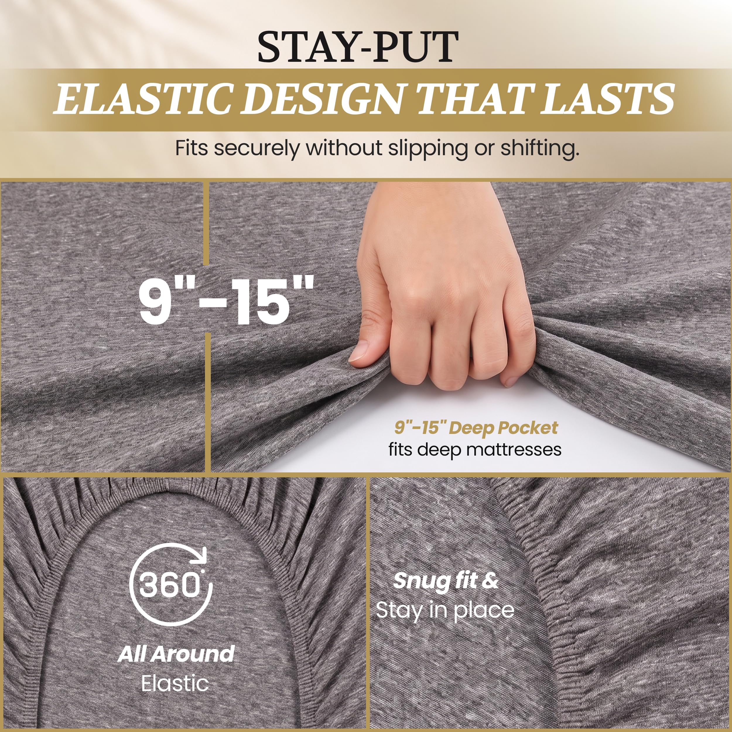 DESTINY CRESCENT flat sheet spread across bed showing full coverage and easy tucking benefit