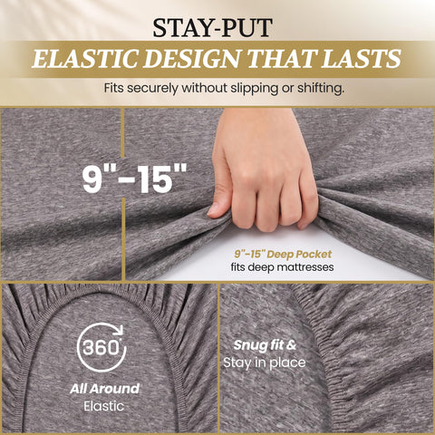 DESTINY CRESCENT flat sheet spread across bed showing full coverage and easy tucking benefit