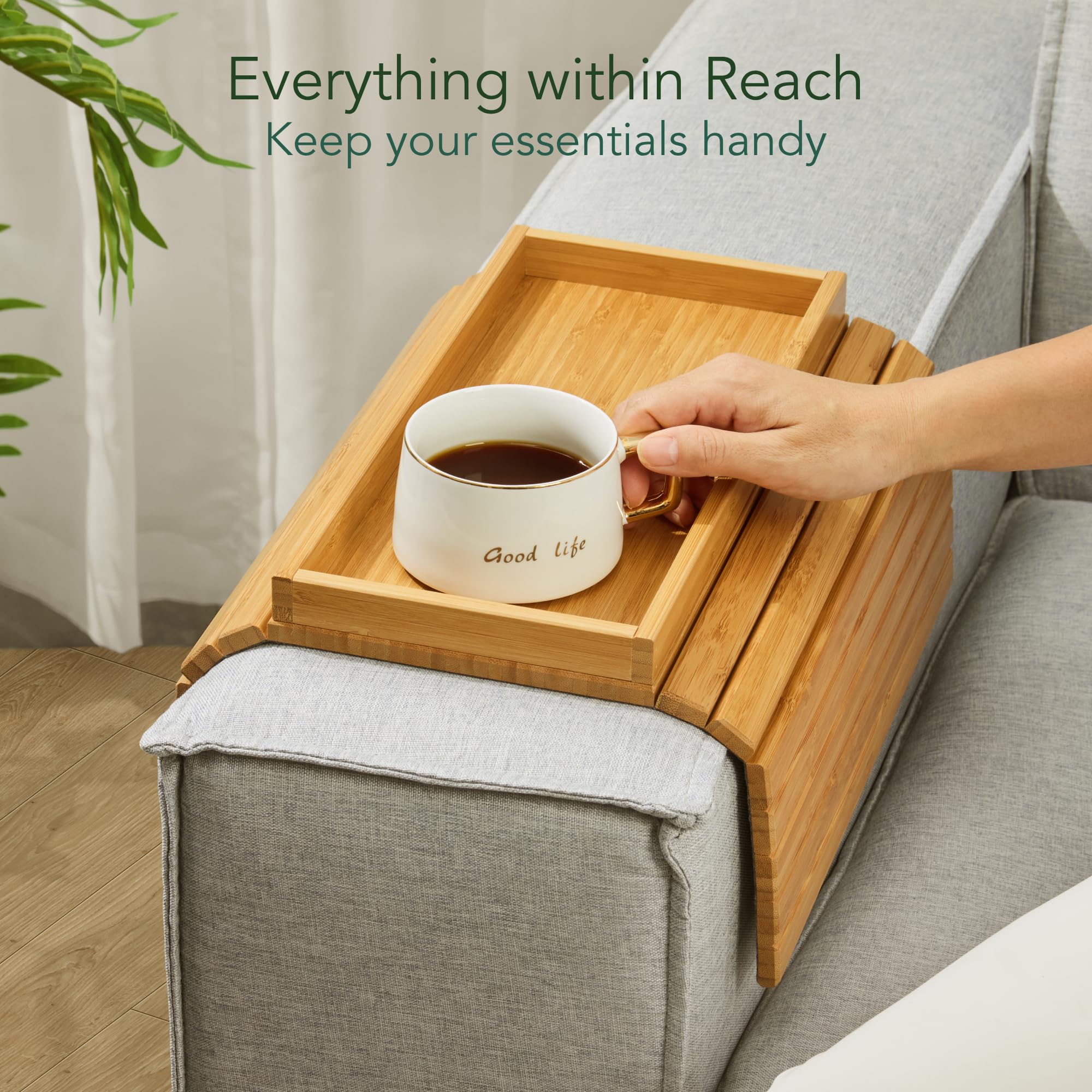 DETOR close-up of bamboo slats highlighting texture and durable finish for long-lasting use