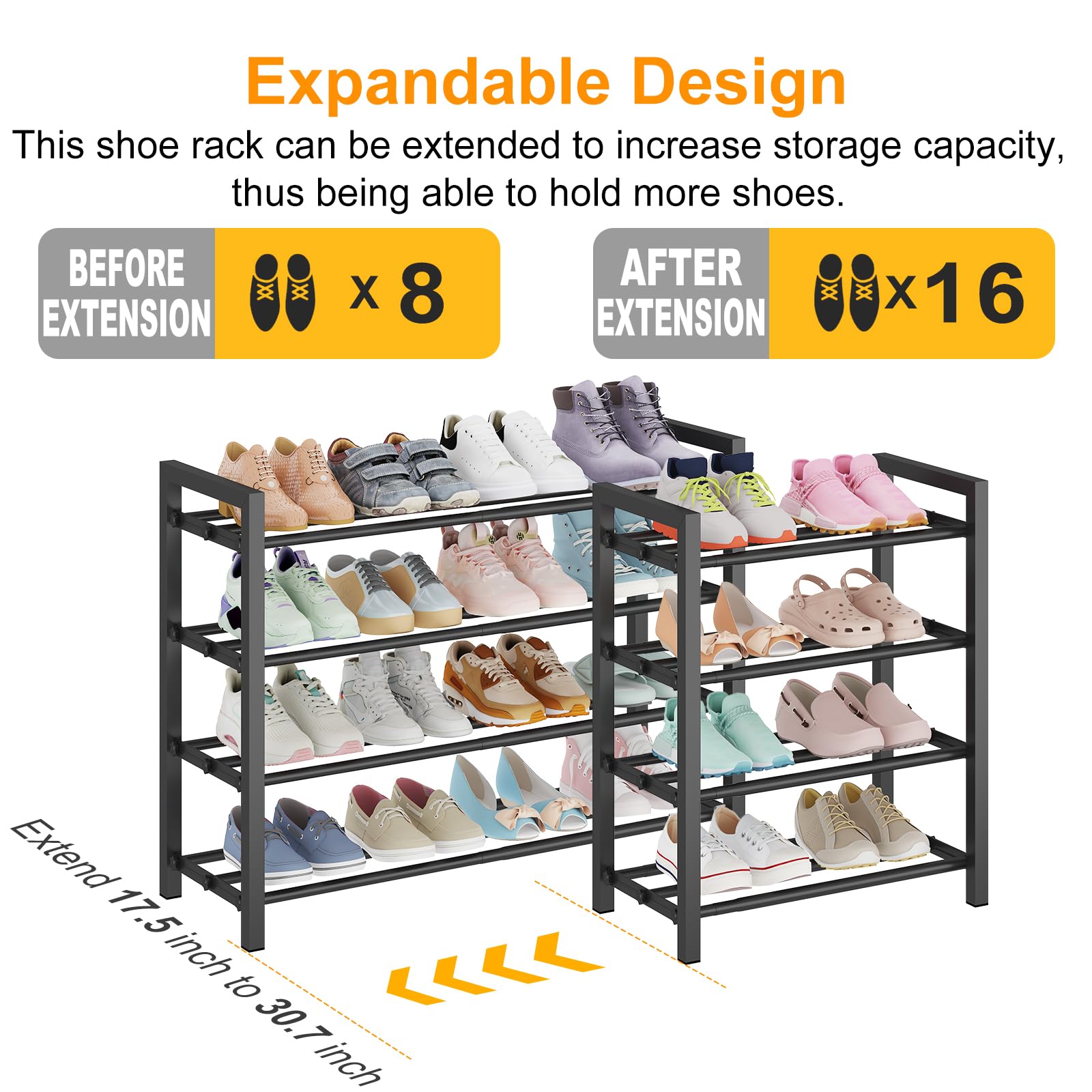 Detsuk expanded width inside closet showing adjustable fit benefit maximized storage