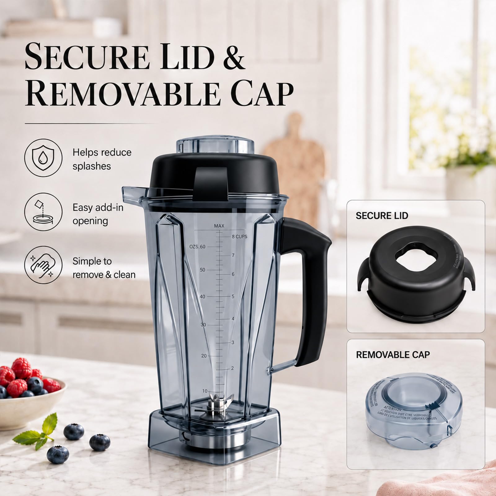 Deuovht ergonomic handle grip comfortable hold for safer pouring