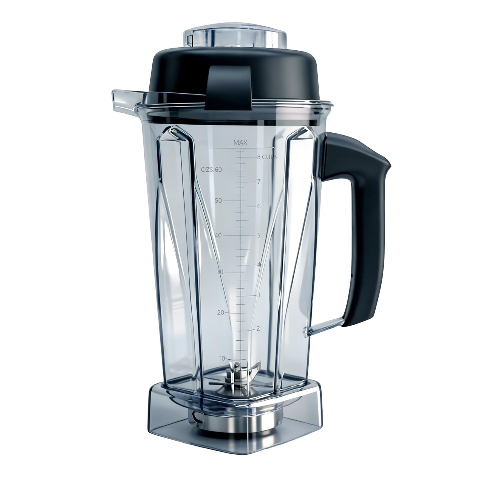 Deuovht front view pitcher showing clear Tritan body and capacity for durable use