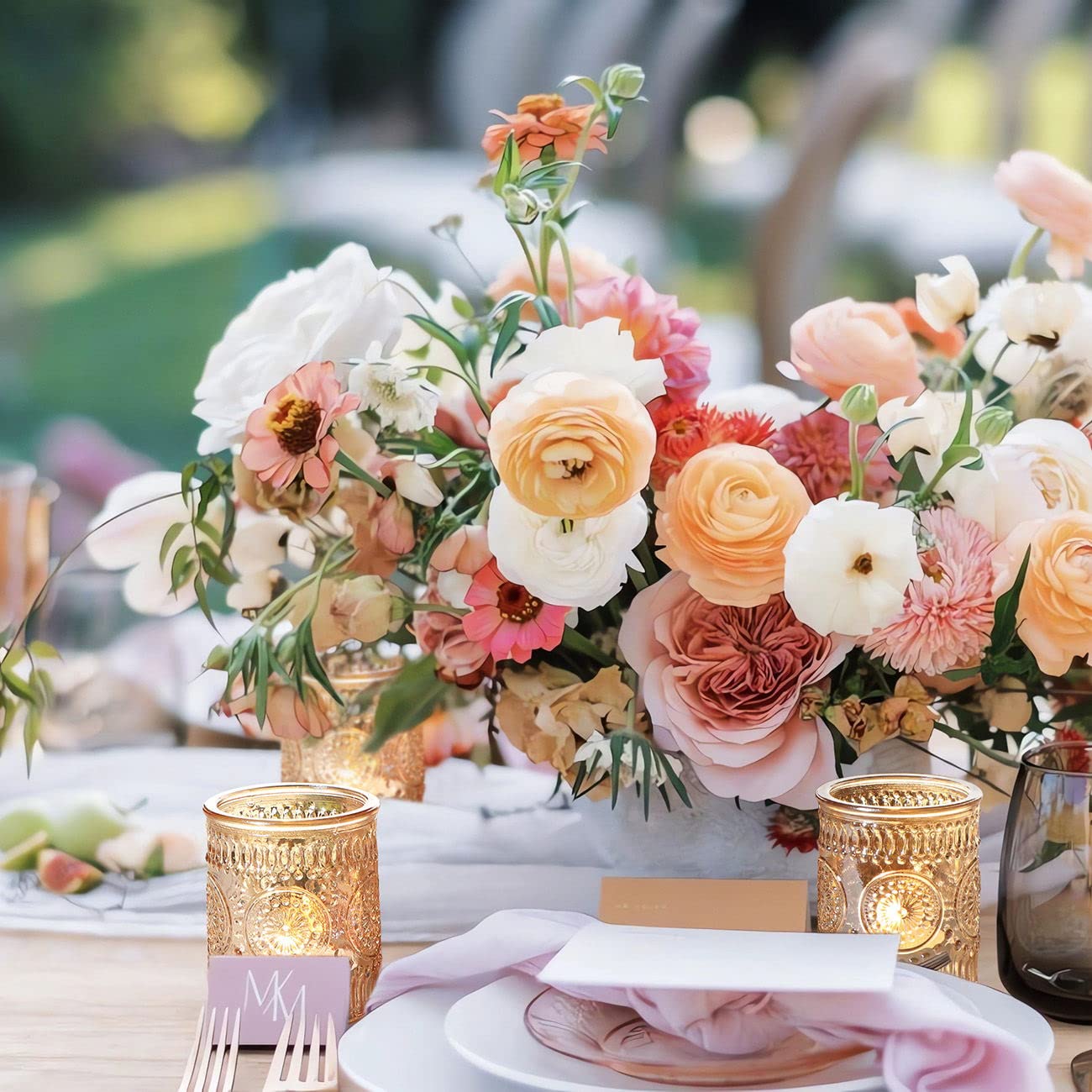 DEVI styled wedding table with holders demonstrating cohesive decor benefit