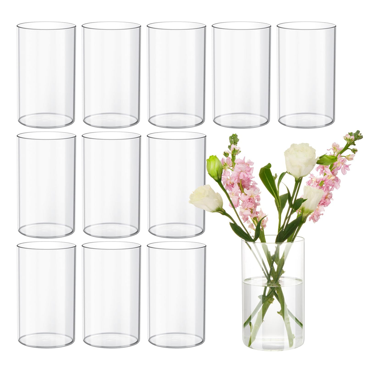 Devilfire front view of 12-pack vases showing uniform set and clean design benefit