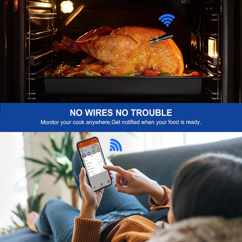 Dewjom host with smartphone app screen showing real-time temperature alerts