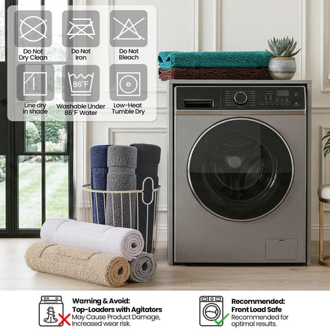 DEXI mat ready for machine wash showing easy-care durability