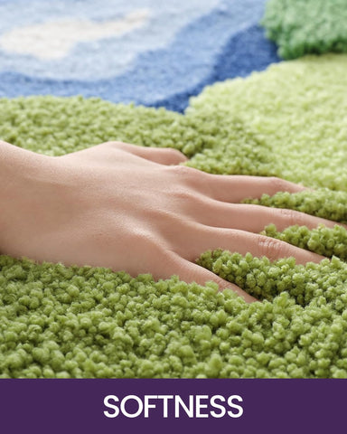 DEXI mat at shower side absorbing water quickly to keep floor dry