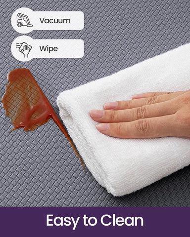 DEXI wipe clean demonstration showing easy maintenance after spill