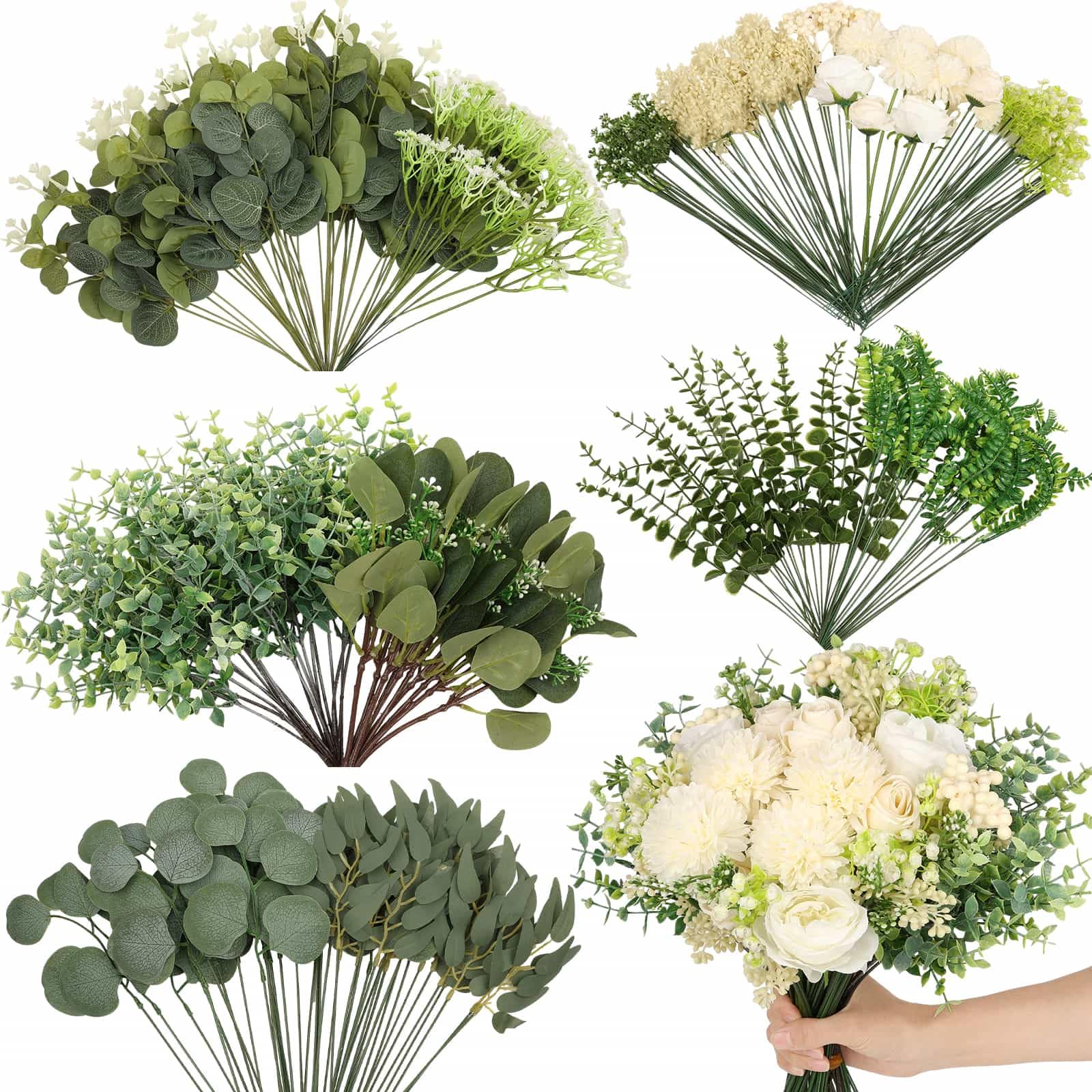 Dexpinzo front packaging showing full 120-piece eucalyptus bulk set and easy selection
