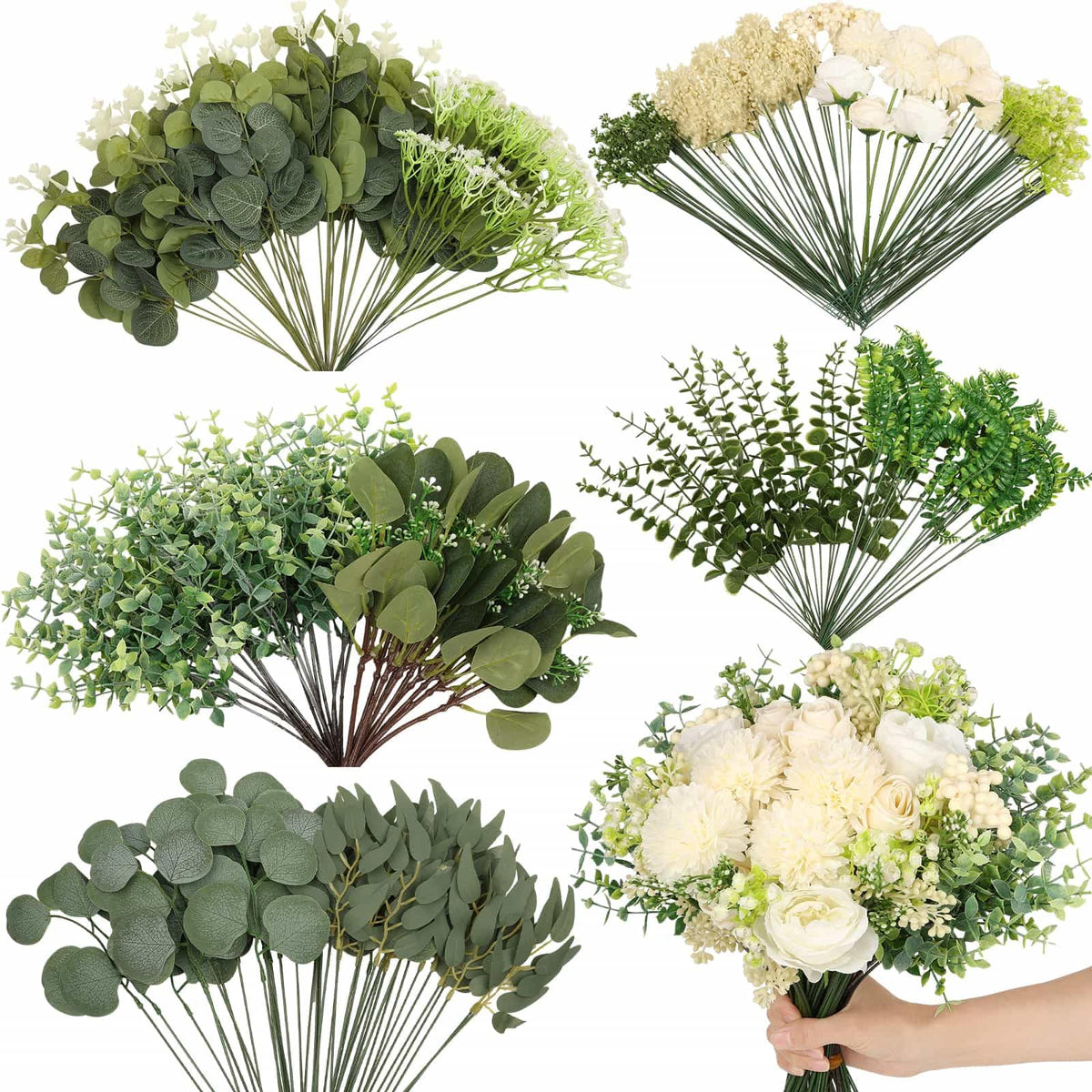 Dexpinzo front packaging showing full 120-piece eucalyptus bulk set and easy selection