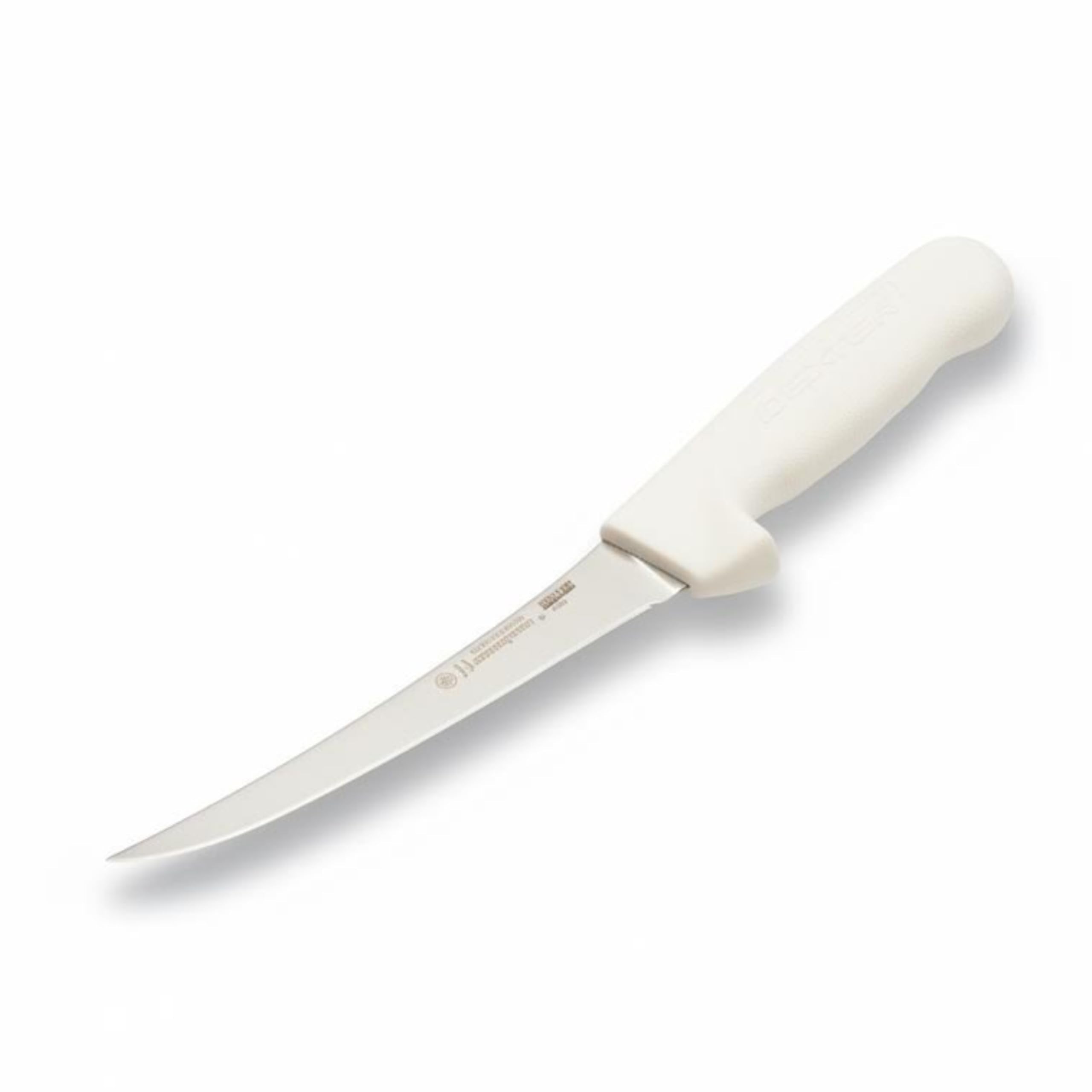 Dexter boning knife front view showing full blade and handle for precise control