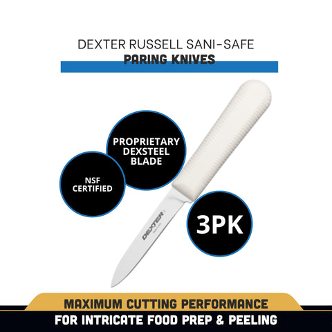 Dexter textured white handle detail showing slip-resistant grip for safety