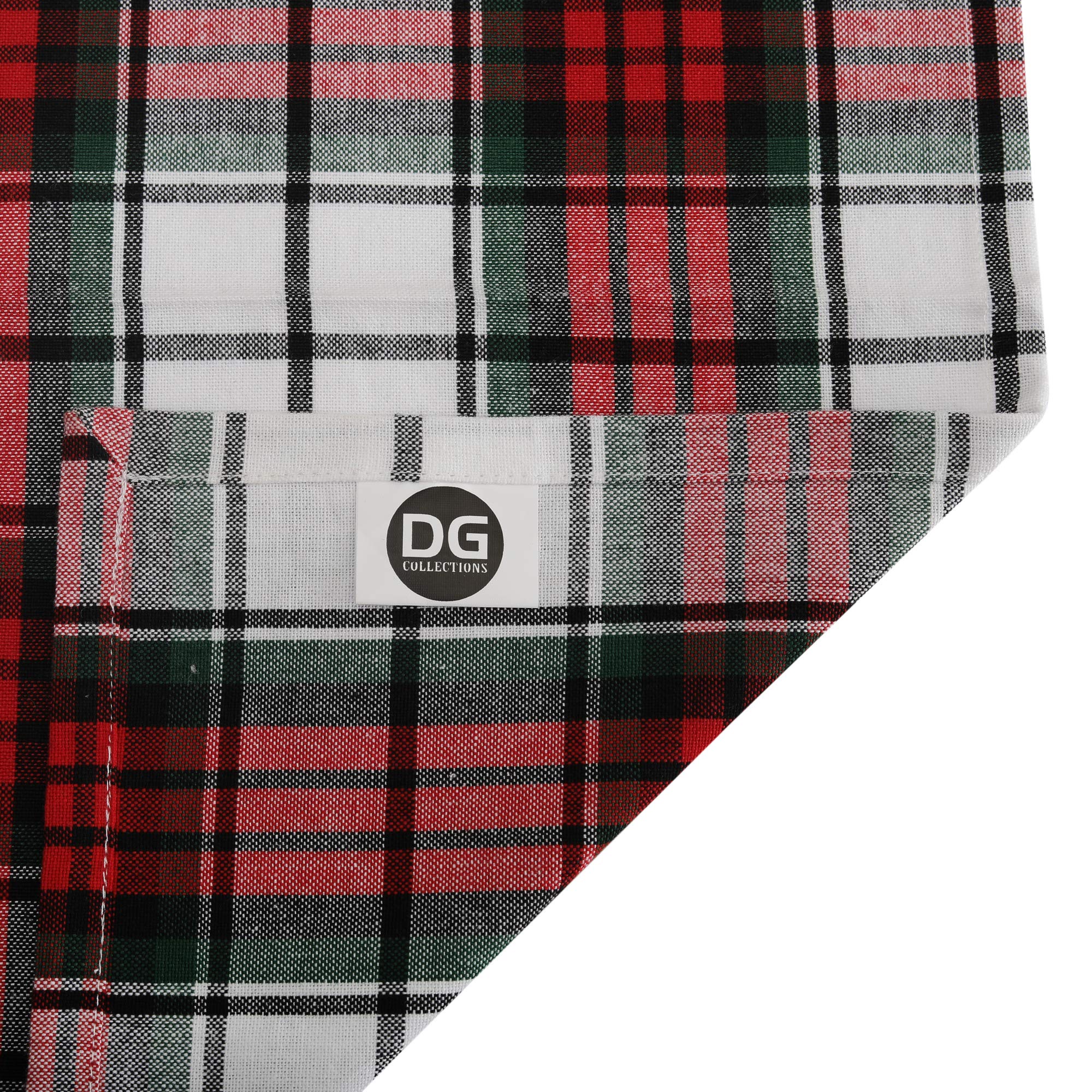 DG Collections napkins styled with matching kitchen textiles for cohesive holiday decor