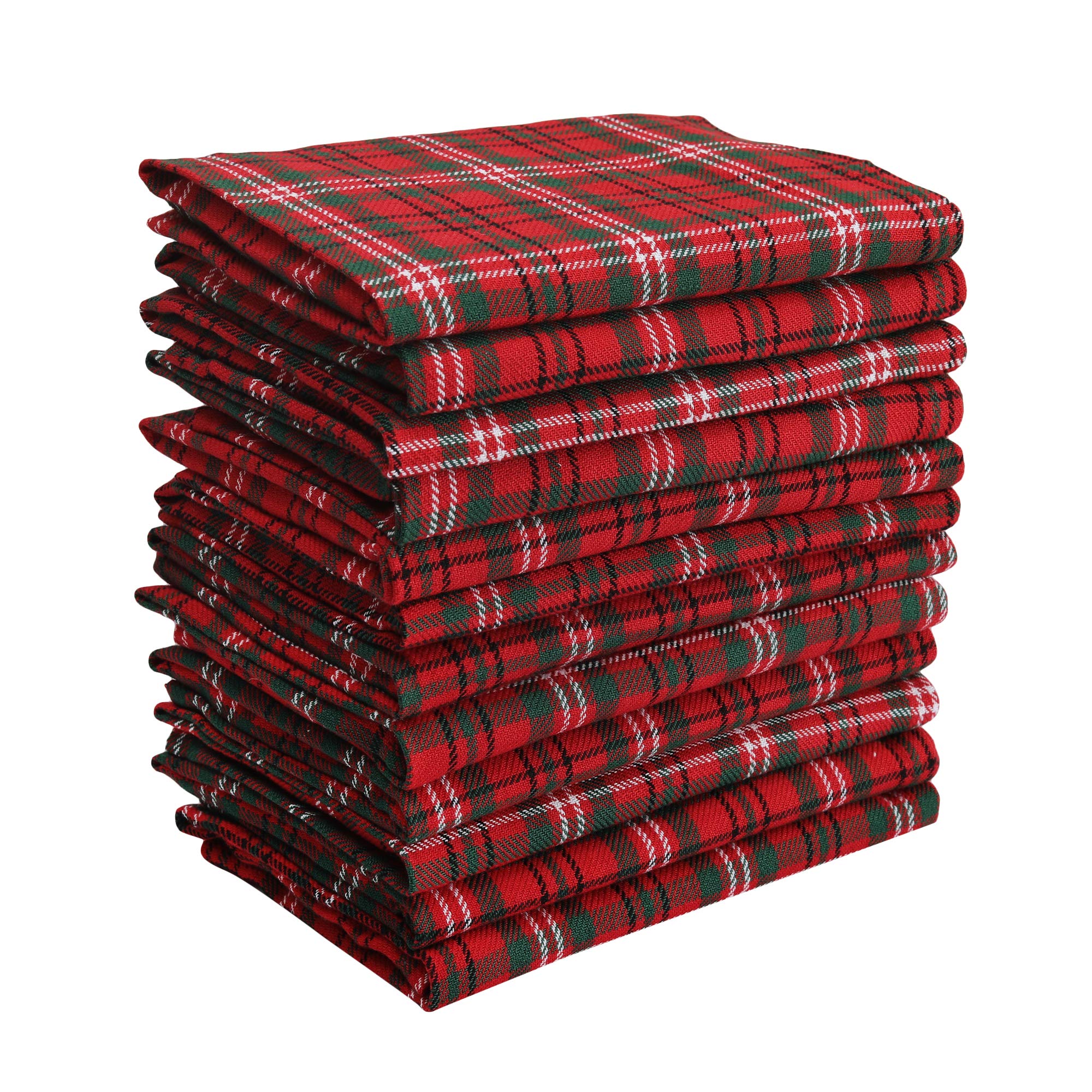 DG Collections folded front view showing red green plaid and neat finish
