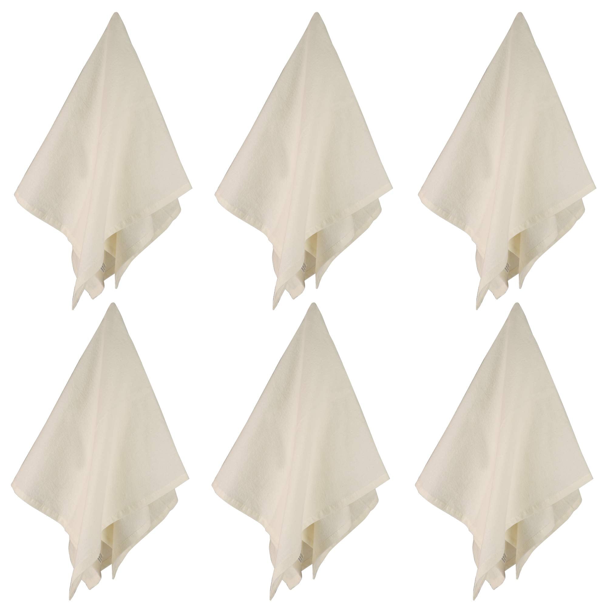 DG Collections towel beside a plate to show large 27x27 inch size