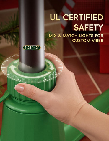 DG-Direct scale comparison with measuring tape showing fit for up to 9ft trees
