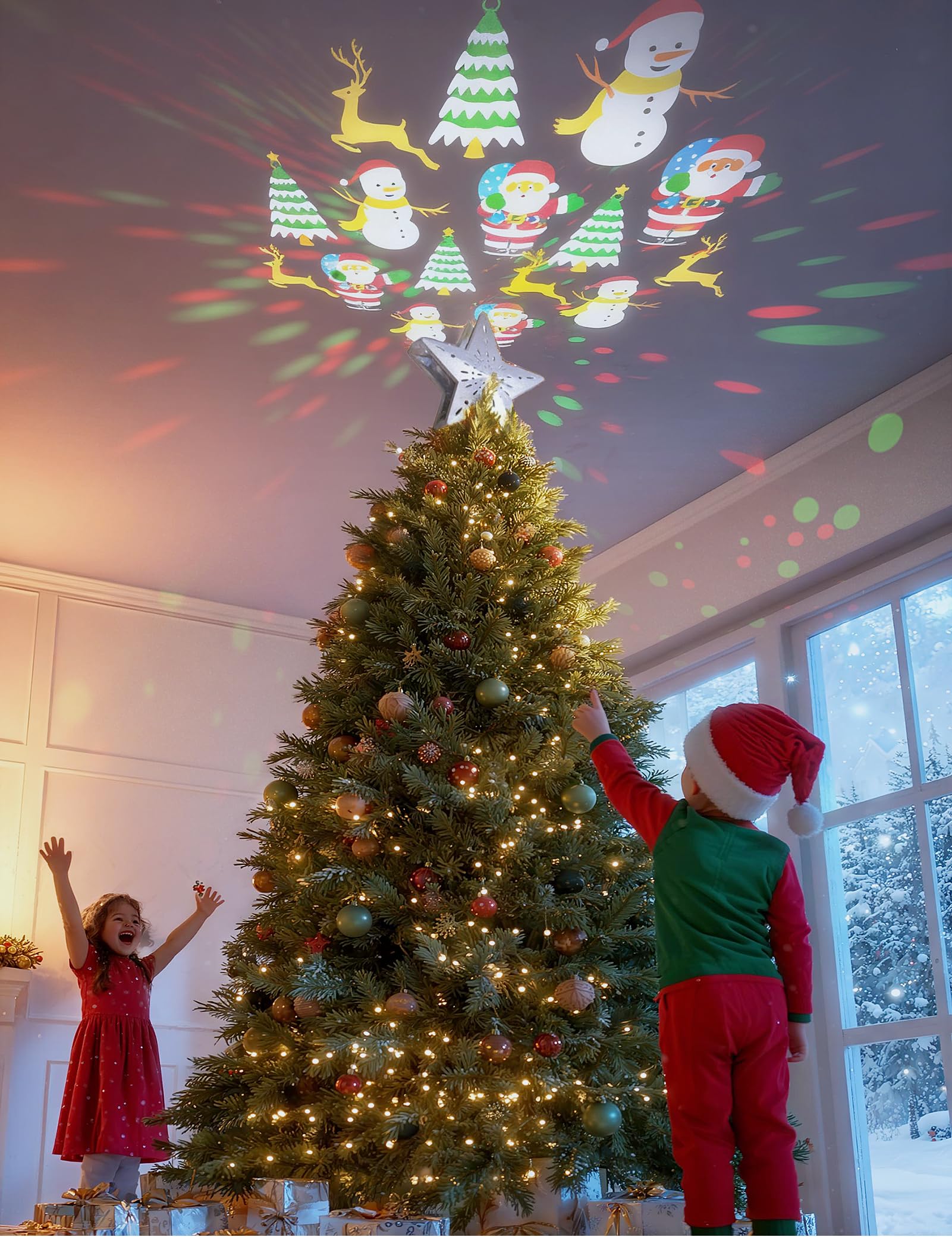 DG-Direct light patterns projected on ceiling demonstrating ambiance
