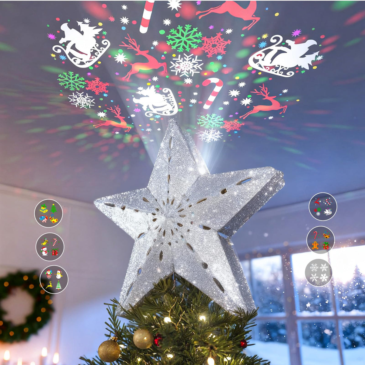 DG-Direct star topper front view showing design and sparkle benefits