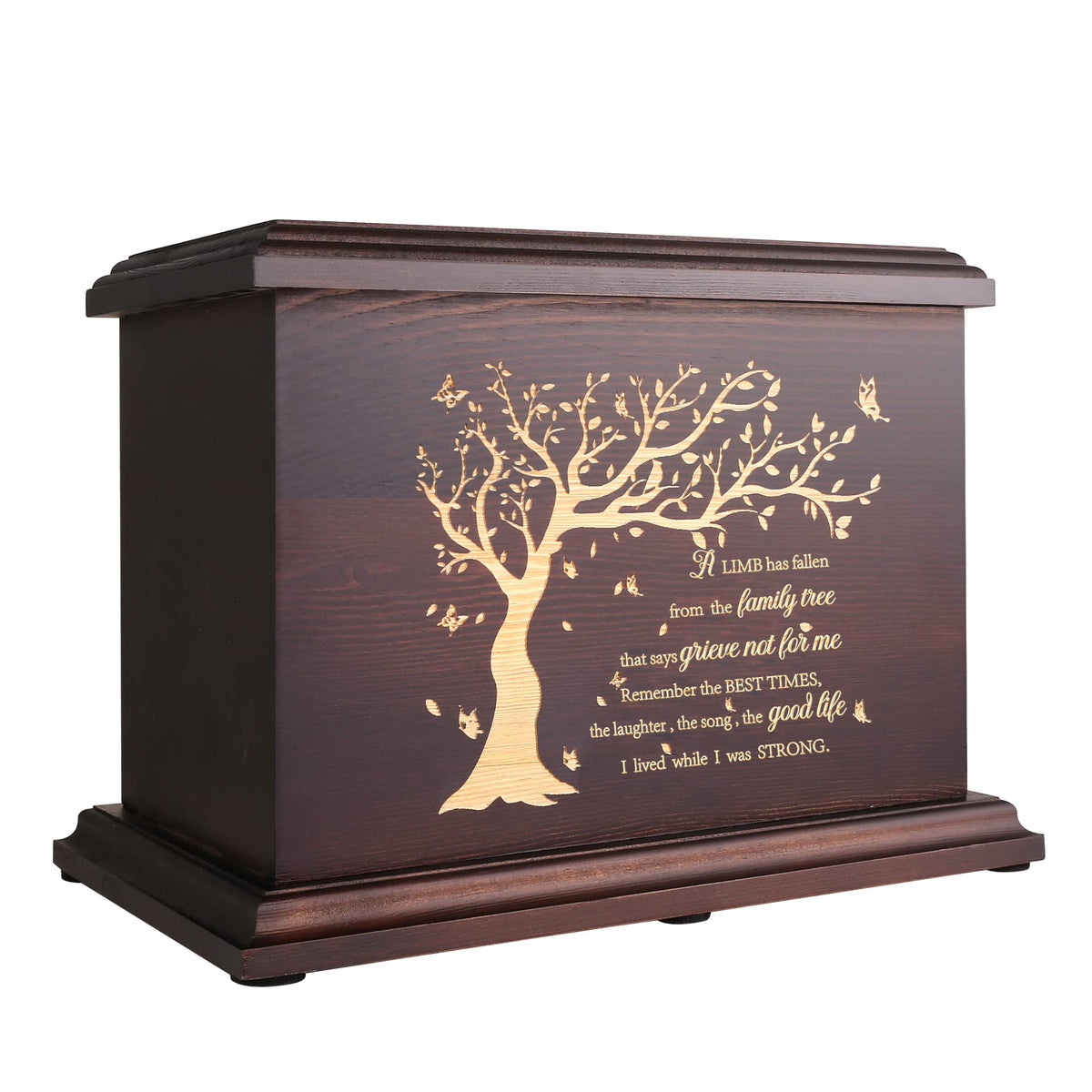 DGDCDV front view pine urn showing elegant memorial design and warmth