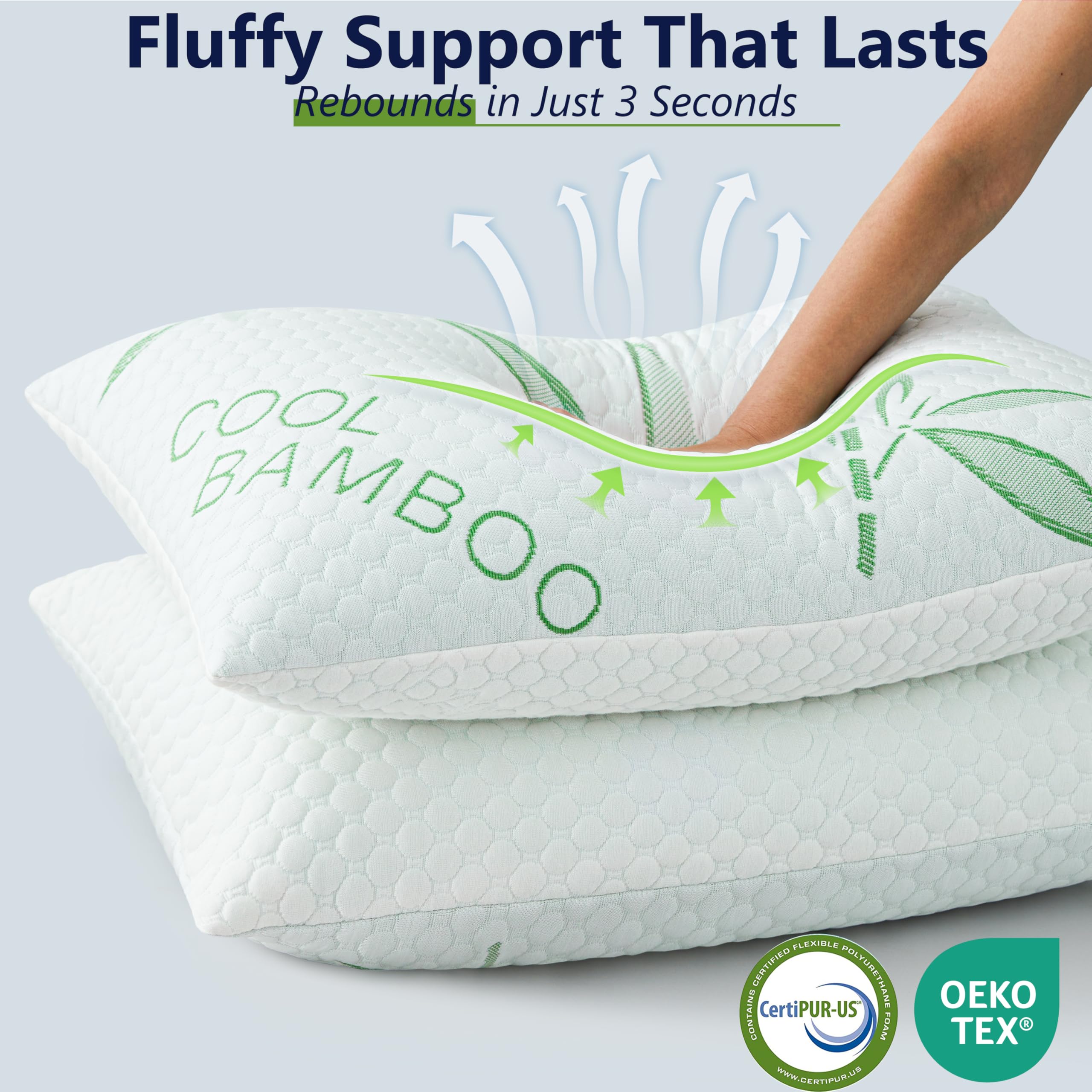 DGPEAR shredded memory foam interior visible through open cover showing adjustable support and airflow