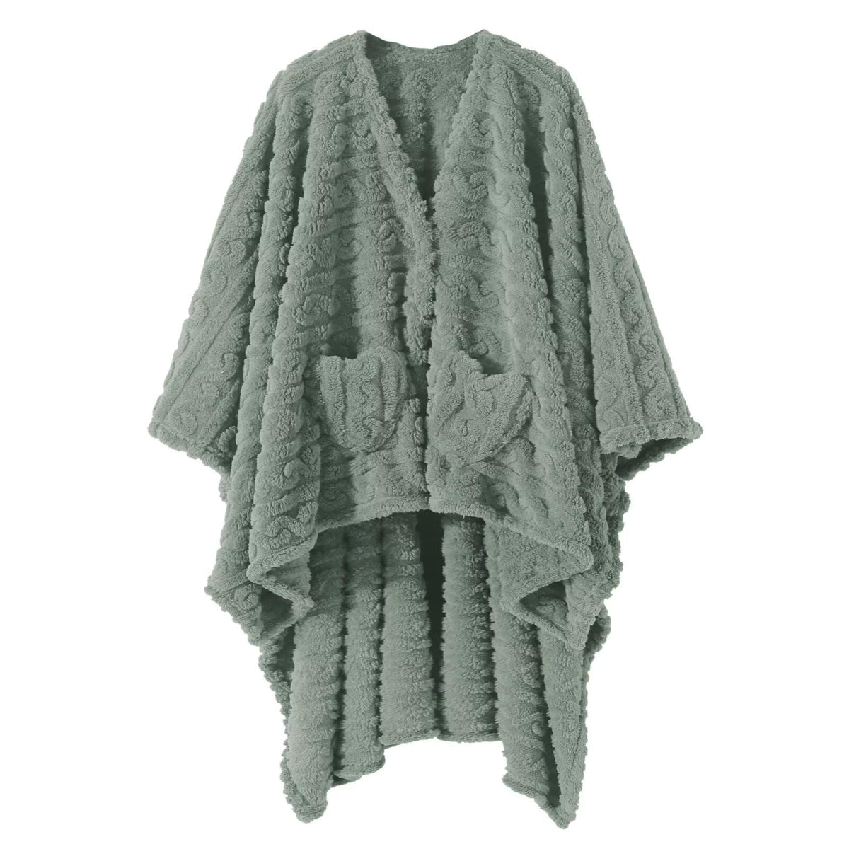 Dgsfmi front view wearable blanket poncho shows full coverage and cozy fit