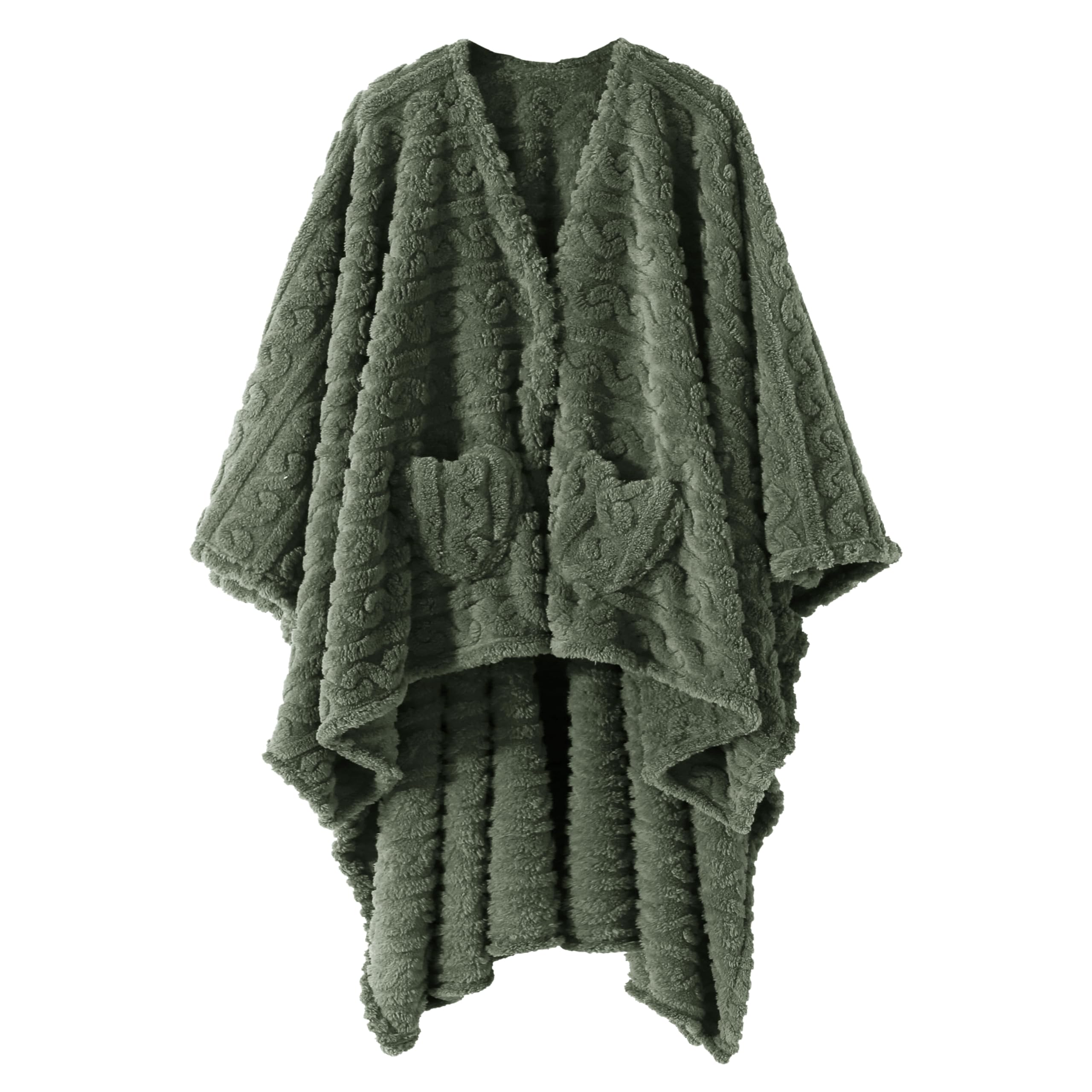 Dgsfmi wearable blanket poncho front view showing full coverage and comfortable fit