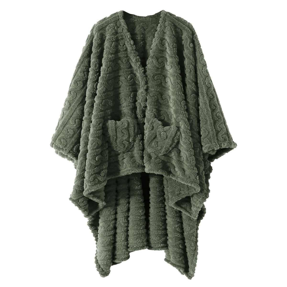 Dgsfmi wearable blanket poncho front view showing full coverage and comfortable fit