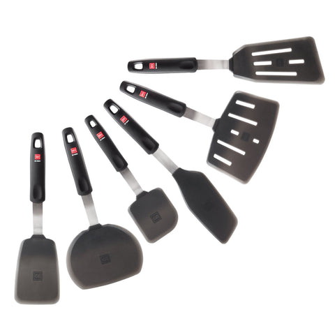 di oro living front packaging showing six black silicone turners, clear set benefit