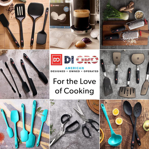 di oro spoons on kitchen counter styled to show everyday cooking utility