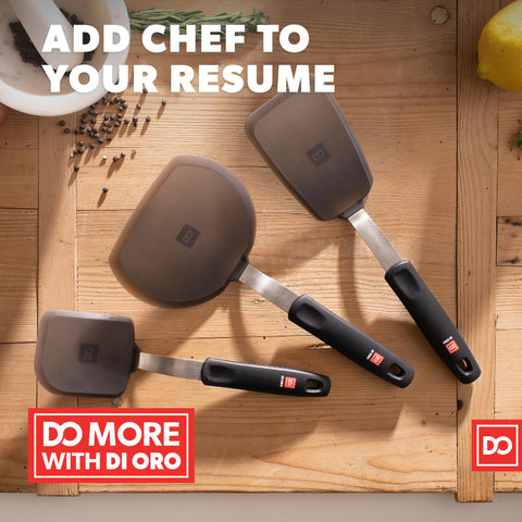 di Oro Living spatulas in dishwasher illustrating easy-clean convenience benefit