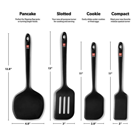 di Oro Living ergonomic handles hanging on rack showing easy storage and access