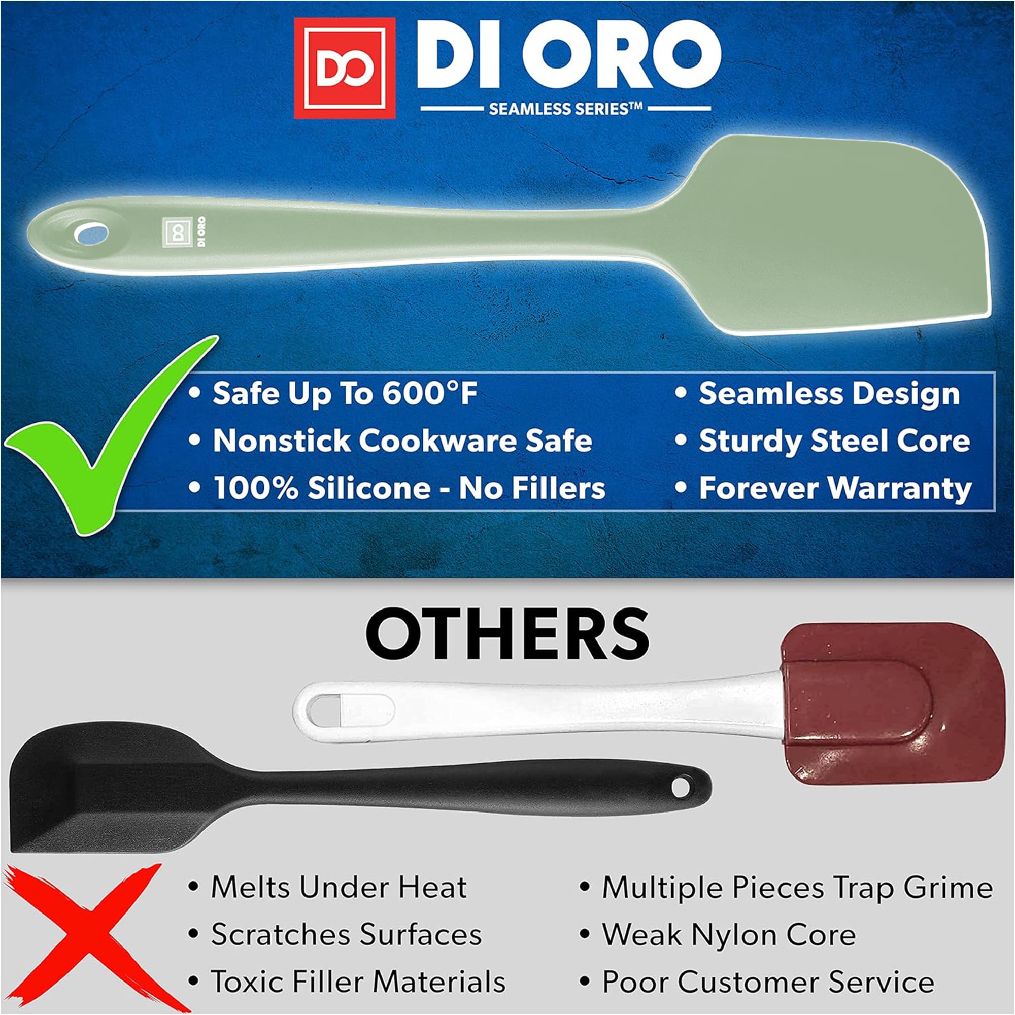 di oro seamless handle close-up showing comfort grip and hygienic design