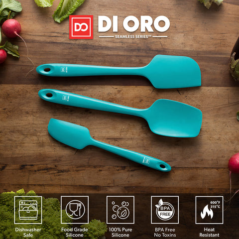 di oro Living spatula stirring hot saucepan demonstrating high heat resistance