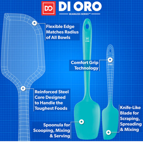 di oro Living spatula scraping bowl showing effective bowl scraping benefit