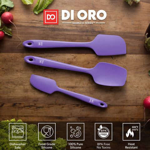 DI ORO spatulas scraping batter from bowl showing efficient food removal benefit