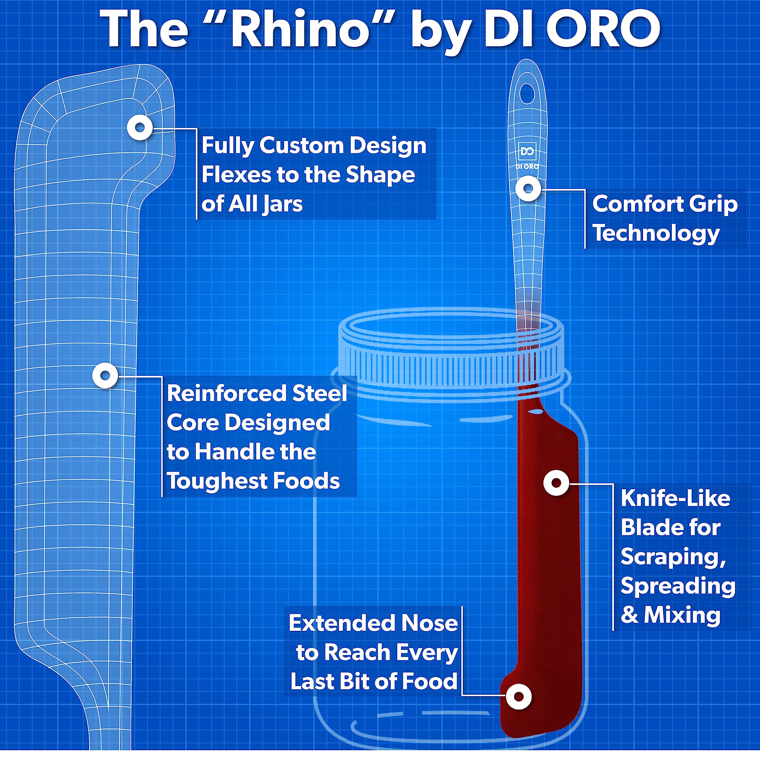 di oro cutaway showing stainless-steel core for strength and lasting durability