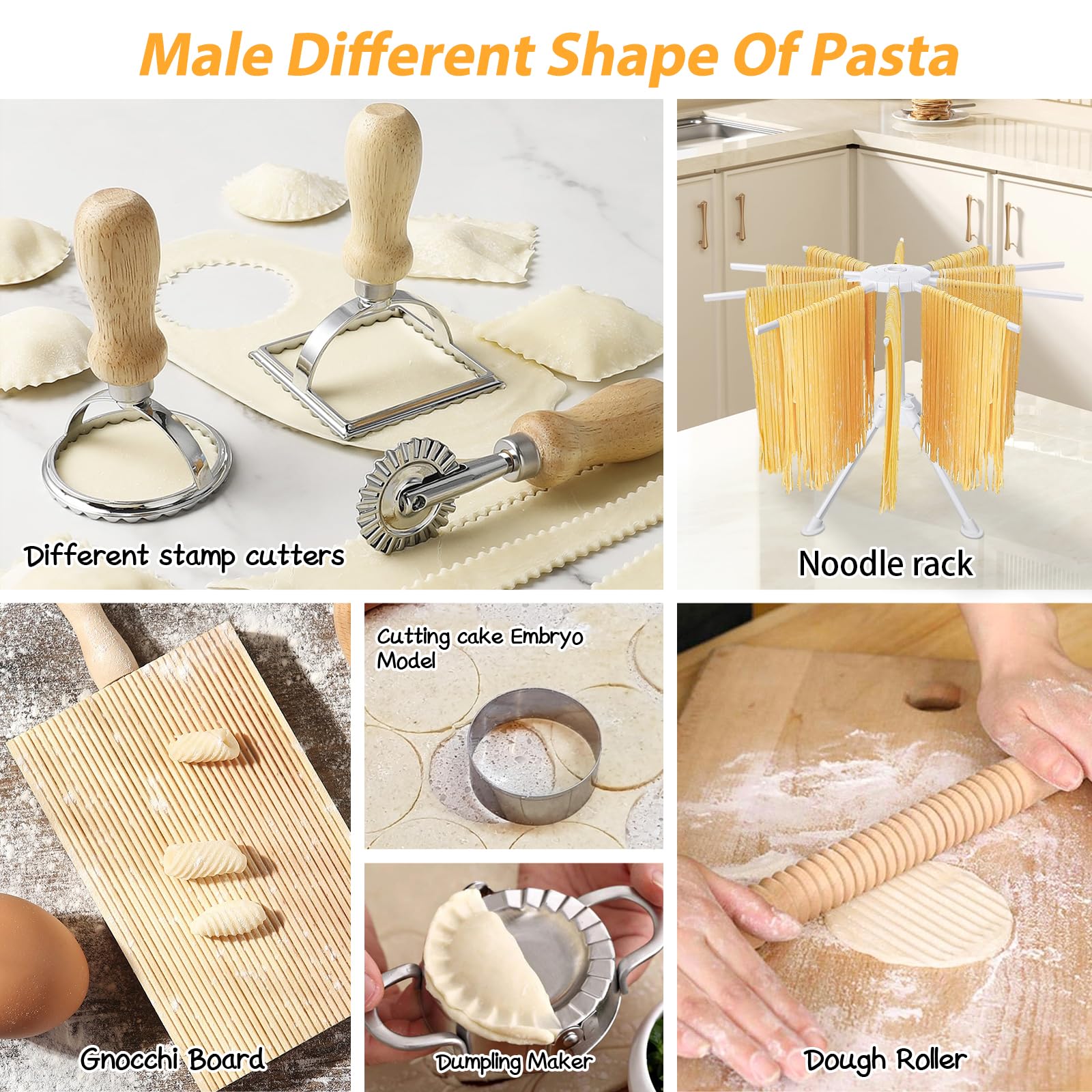 DI QIU REN bamboo drying rack open with noodles for fast, even air drying