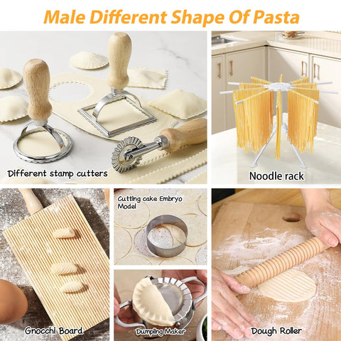 DI QIU REN bamboo drying rack open with noodles for fast, even air drying