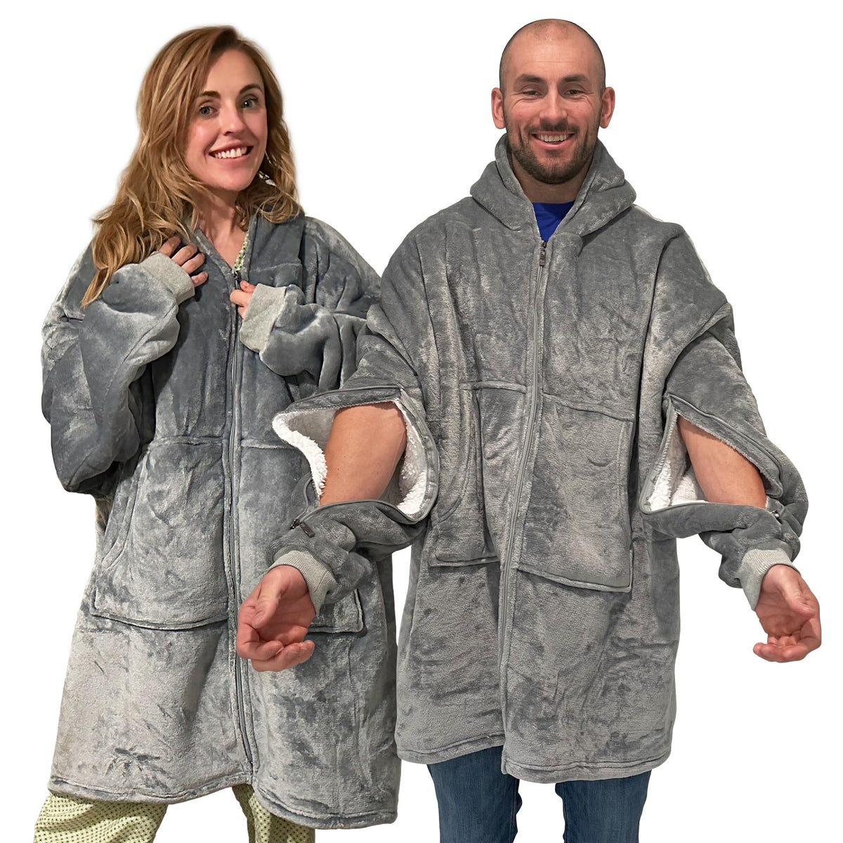 Dialysis Clothing front view hoodie showing cozy wearable blanket benefit
