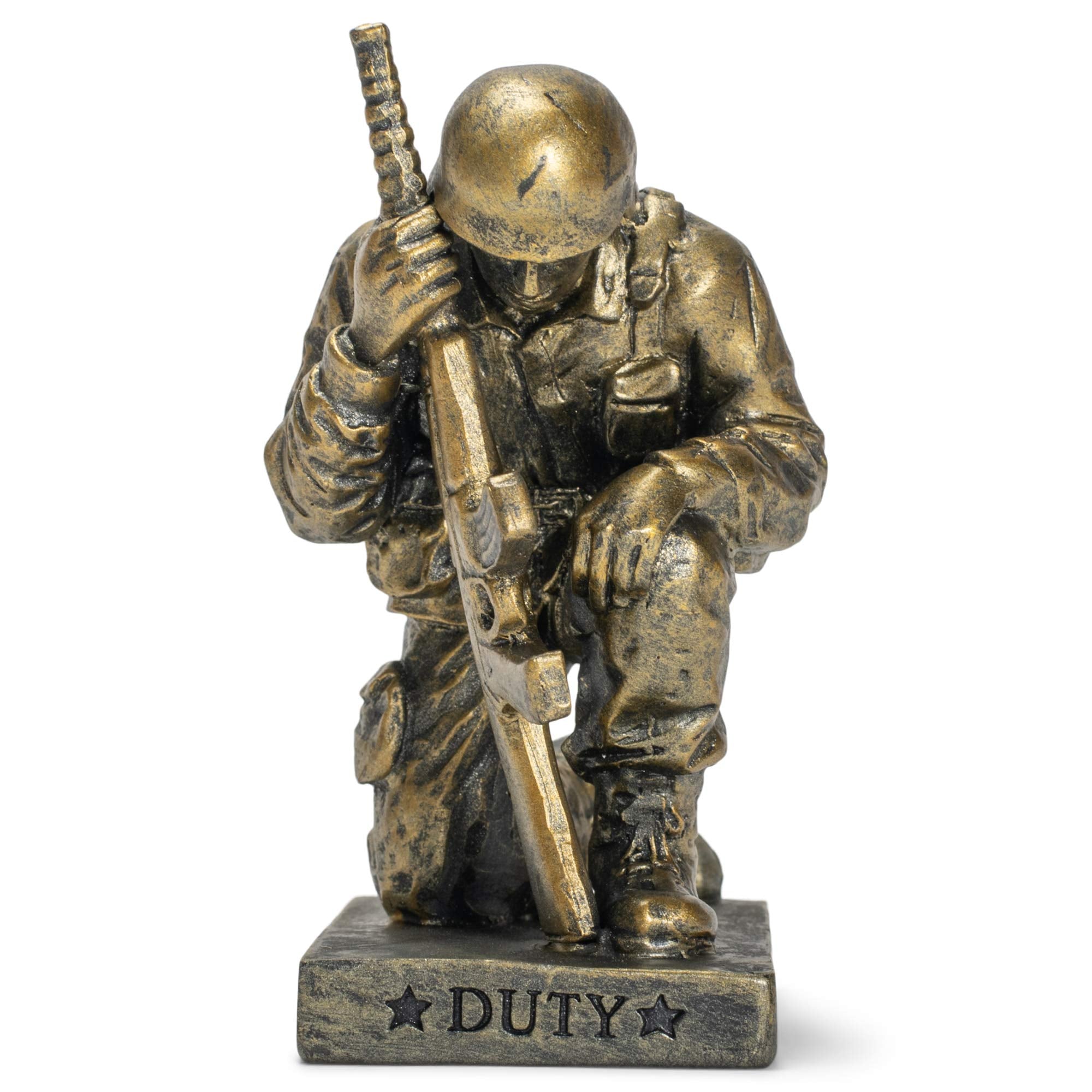 Dicksons praying soldier styled on mantel showing decorative display benefit