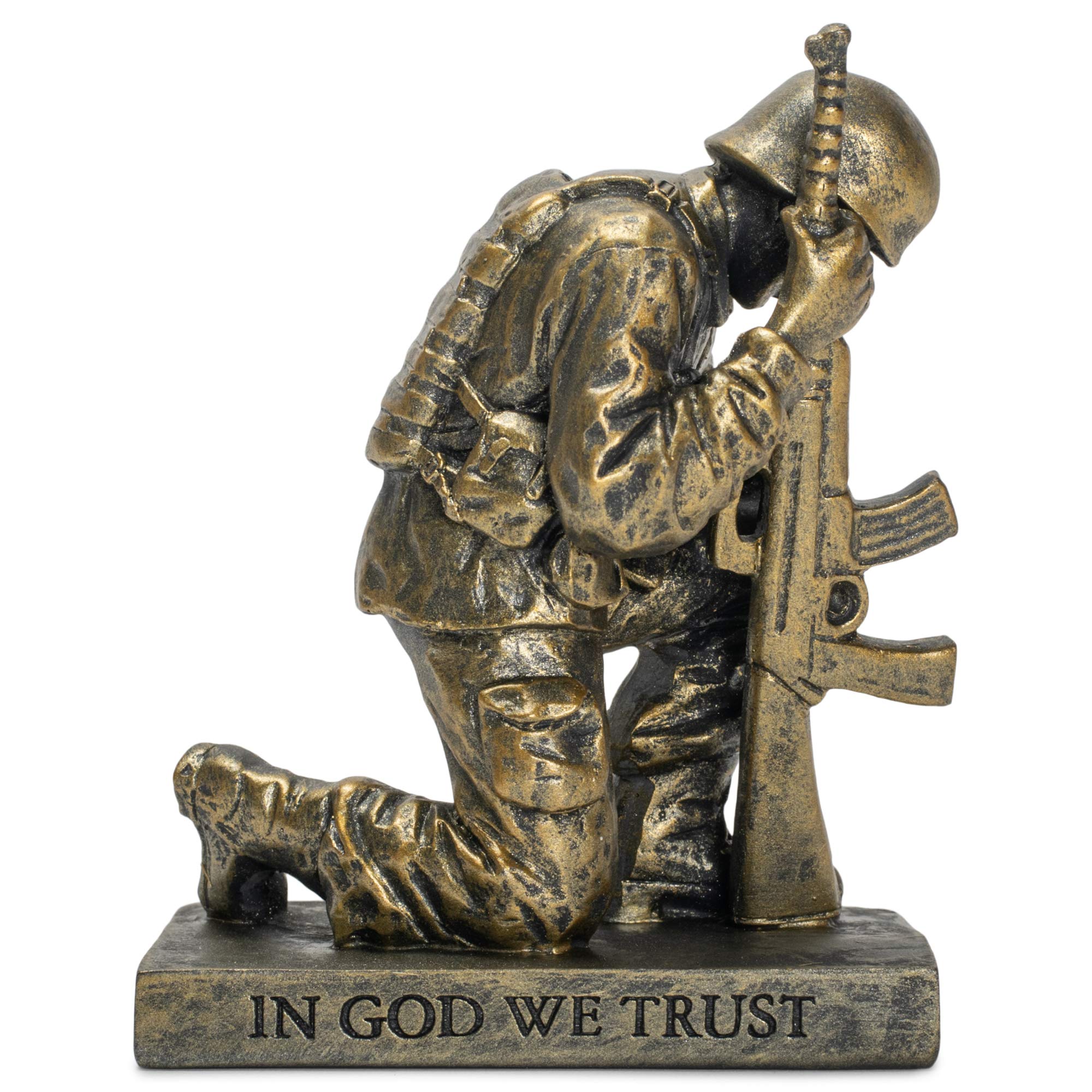 Dicksons praying soldier packaged in coordinating box showing gift-ready benefit