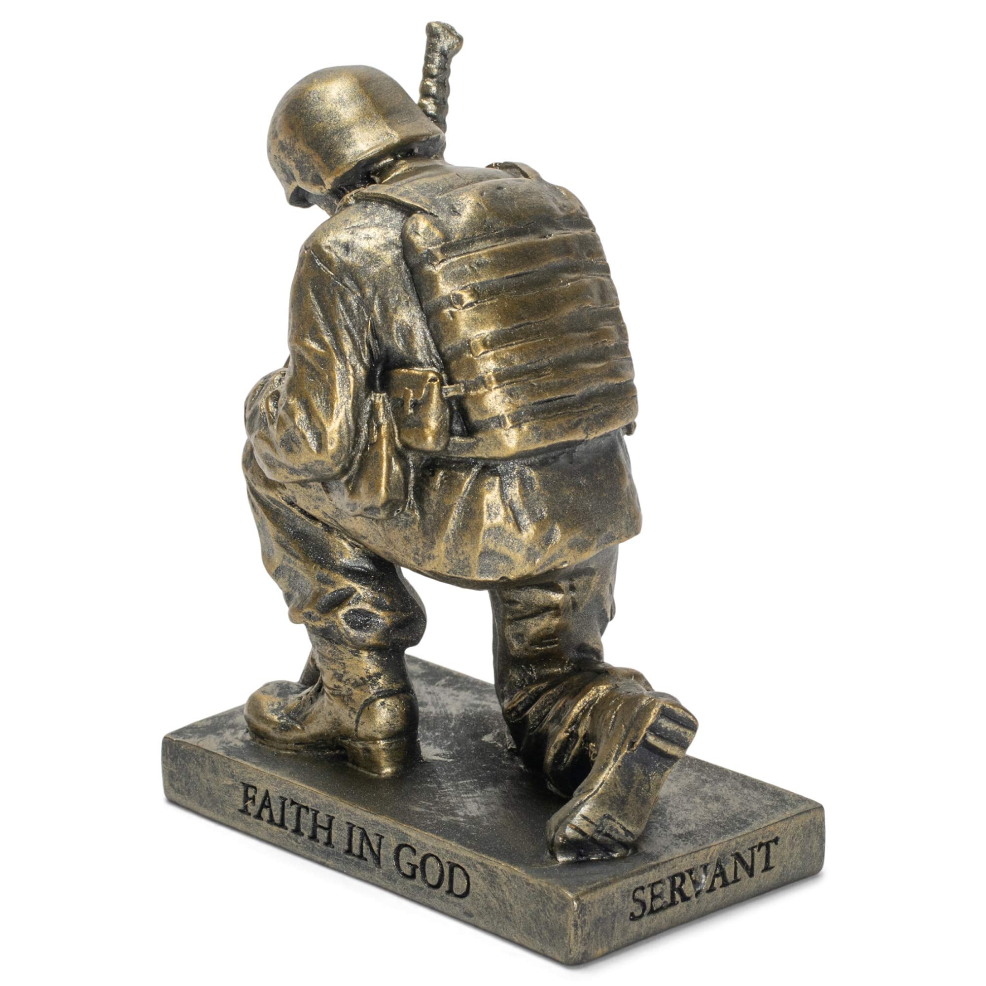 Dicksons praying soldier held in hand showing compact 5-inch size benefit