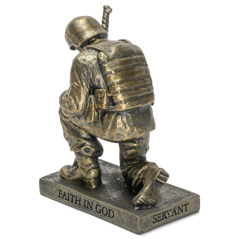 Dicksons praying soldier held in hand showing compact 5-inch size benefit