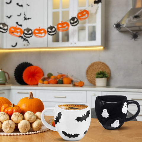 Didaey mugs styled on Halloween table showing decorative centerpiece appeal