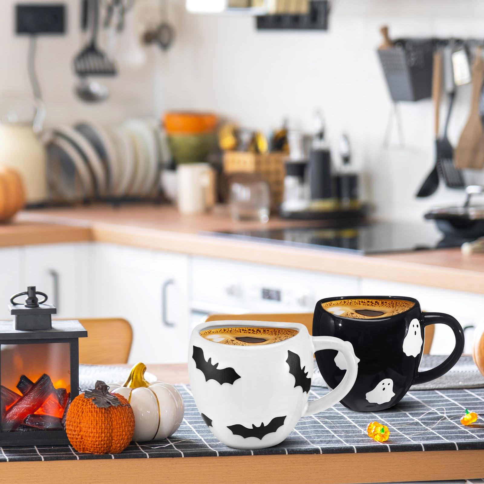 Didaey mugs beside measuring items showing 14 oz size for generous servings
