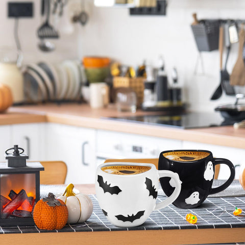 Didaey mugs beside measuring items showing 14 oz size for generous servings