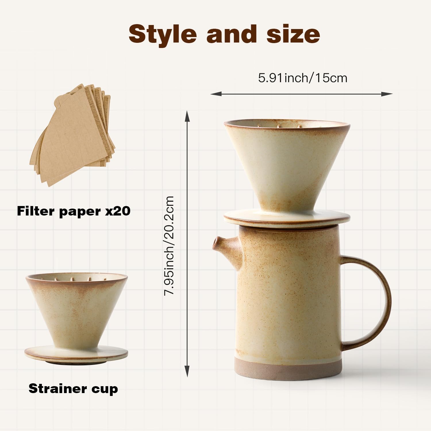 DIF DECO carafe pouring coffee, illustrates smooth pour and carafe capacity for one to two cups