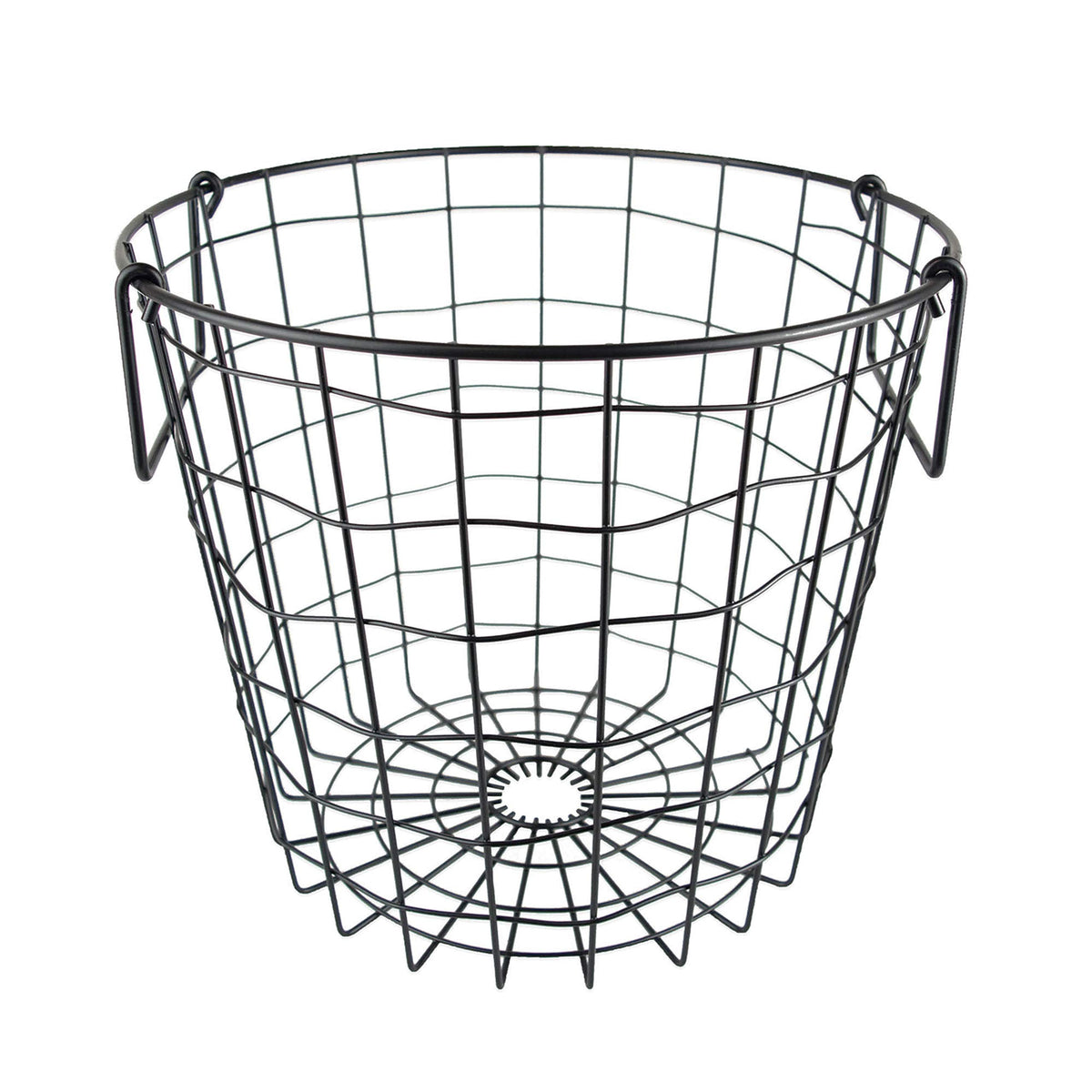 DII black round front view showing sleek mesh and practical design