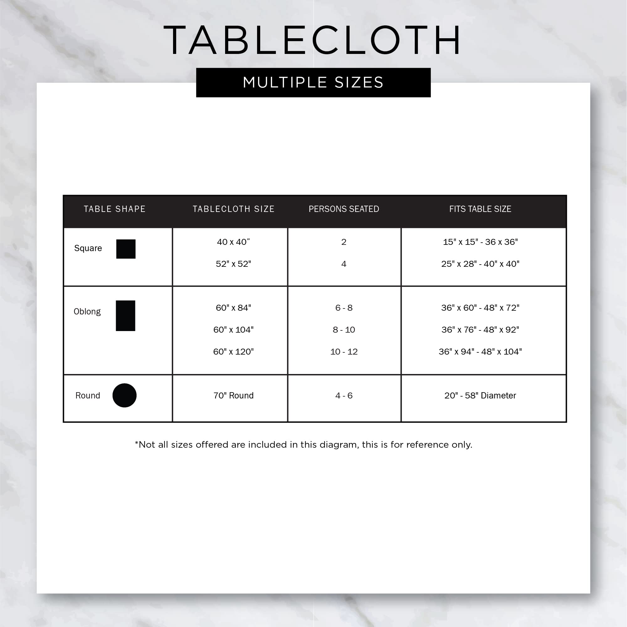 DII folded tablecloth packaged ready for storage and easy transport