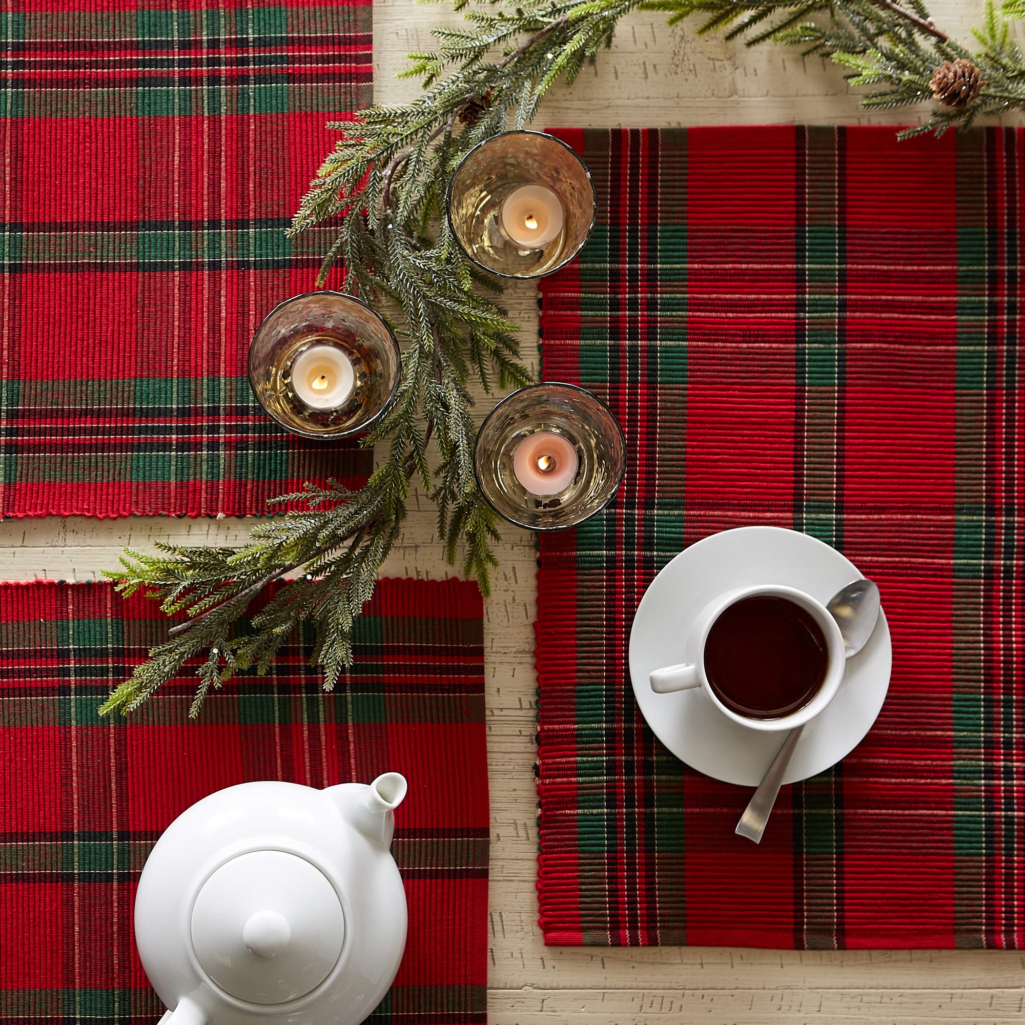 DII placemat under dinnerware displaying neat presentation and spill protection